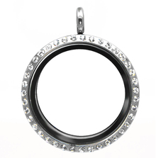 Large Silver Locket With Crystals