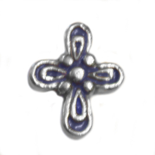 LAVENDER & SILVER CROSS CHARM