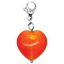 ORANGE HEART DANGLE