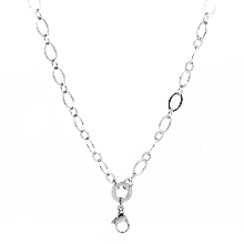 Silver Alternating Oval Chain 32