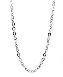 SILVER FINE FLAT OVAL CHAIN 32