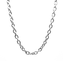 SILVER FLAT OVAL CHAIN 32