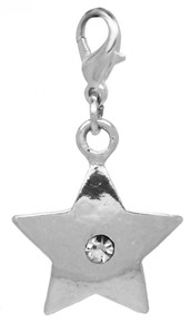 SILVER STAR WITH CRYSTAL DANGLE