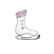 WHITE & PINK ICE SKATE CHARM